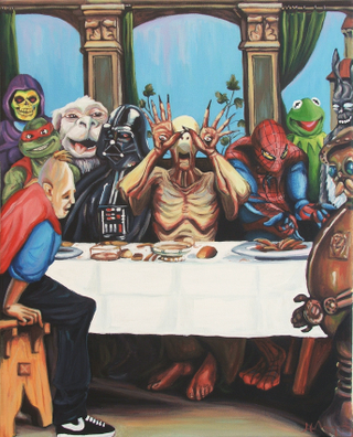 Illustration for article titled Batman and Darth Vader invade art history, in these absolutely deranged paintings